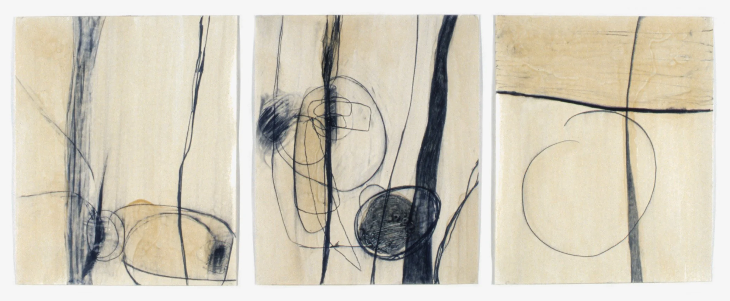 Teahouse Part 3, 1995. Graphite and shellac on Bristol, 17 x 42”.