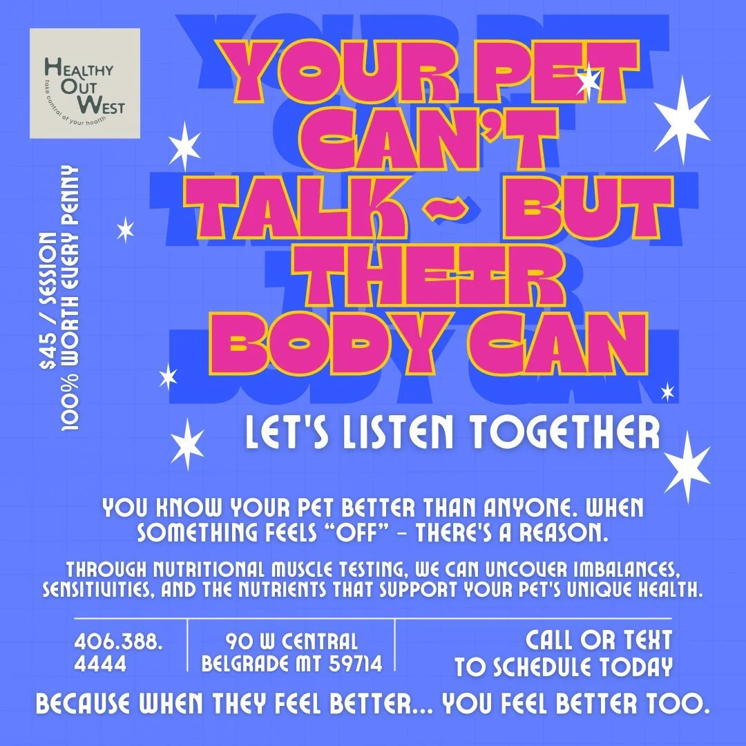 Let's bring your ♥️ Sweet Friends ♥️ back into balance, naturally. Text 406.595.1269 or call 406.388.4444  today to schedule your pet's session. ✨ Because when they feel better... you feel better too.