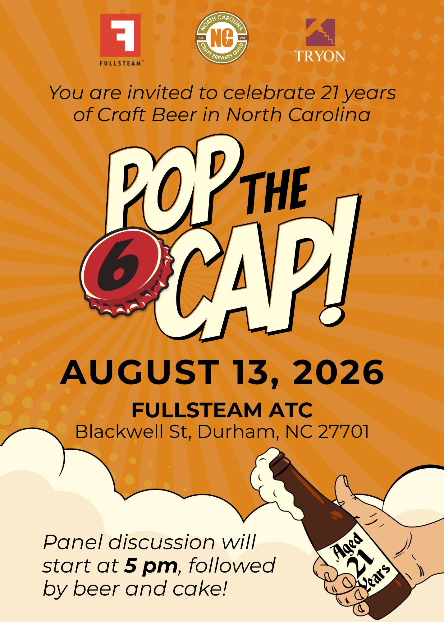 Pop the Cap Turns 21: NC Craft Brewers Guild Joins Fullsteam and Tryon Distributing to Celebrate Two Decades of Craft Beer Growth