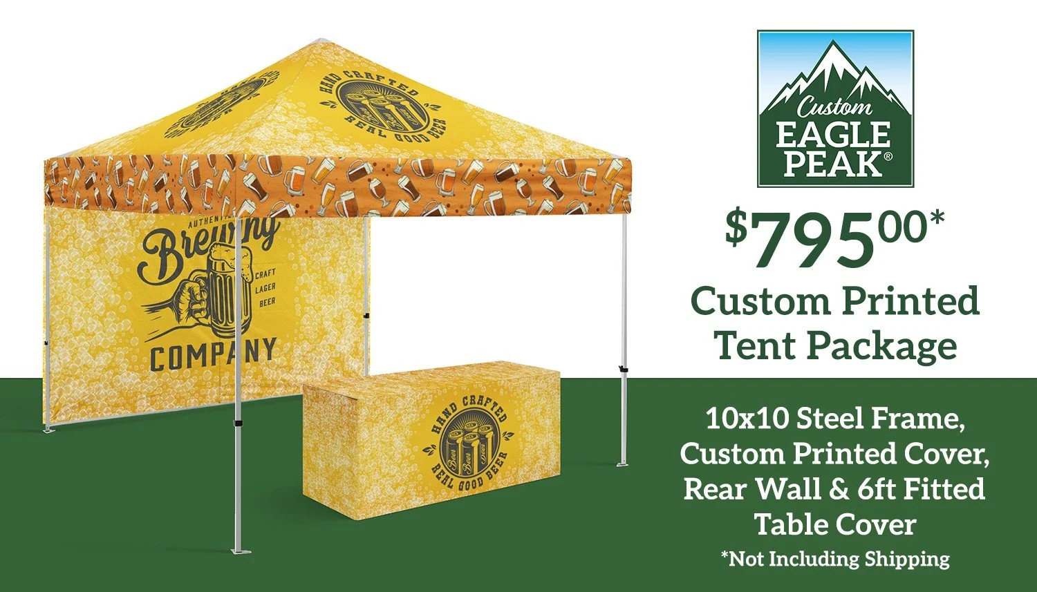 yellow tent with offer language