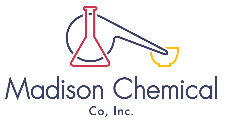 Madison Chemical Co, Inc. logo in dark blue text with chemical graphics