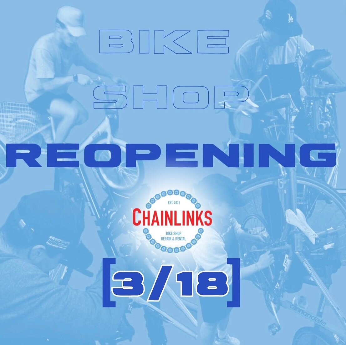 What&rsquo;s up &lsquo;Links!!!!
Starting March 18th, we will be reopening our shop for appointments! The form is back up on our website to book an appointment. We know you wanna be outside the minute it gets warm in Chicago, grab a bike and get out 