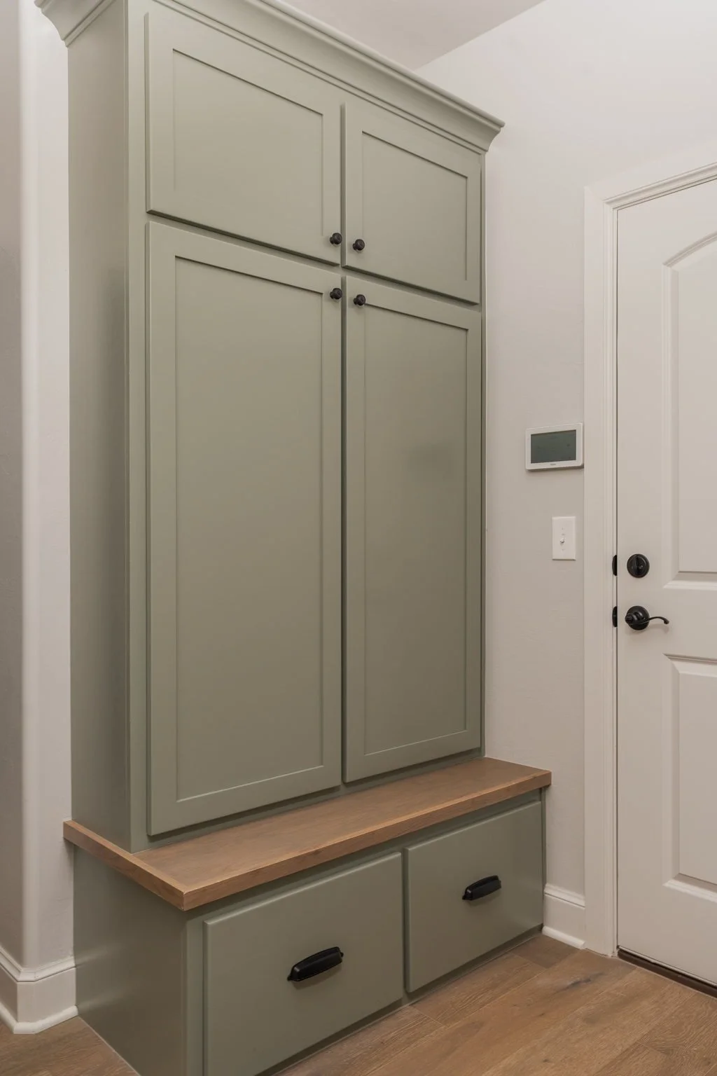 Mud bench locker wood cabinet