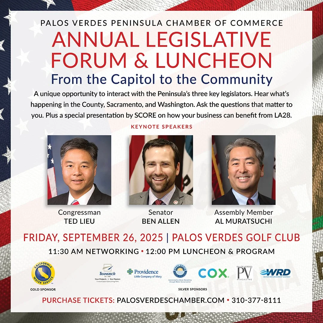 ANNUAL LEGISLATIVE FORUM &amp; LUNCHEON 
From the Capitol to the Community

Join us for this unique chance to engage directly with some of the Peninsula&rsquo;s key legislators&mdash;all in one place! Gain valuable insights into what&rsquo;s happenin