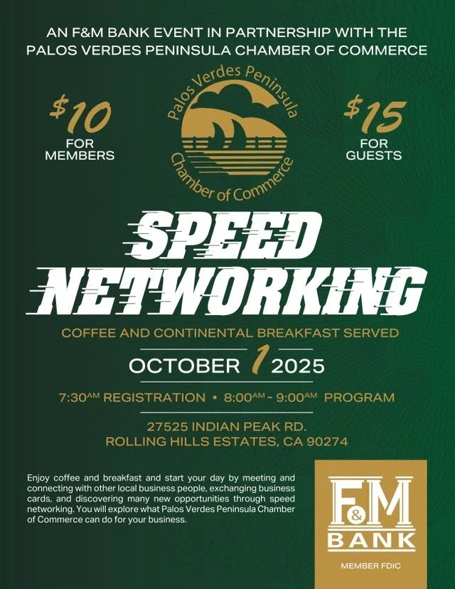 Wednesday - Speed Networking for Breakfast!
Attend this dynamic networking breakfast session to meet up with like minded early birds and do business together!
Join us for a continental breakfast and Speed Networking at Farmers &amp; Merchants Bank.
⏰