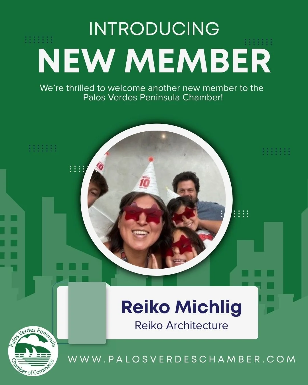 Congratulations to Reiko Architecture celebrating 1 year as a member of the Palos Verdes Peninsula Chamber of Commerce. 

Reiko owns and operates Reiko Architecture, a growing boutique architecture firm in Rancho Palos Verdes. They focus on luxury re