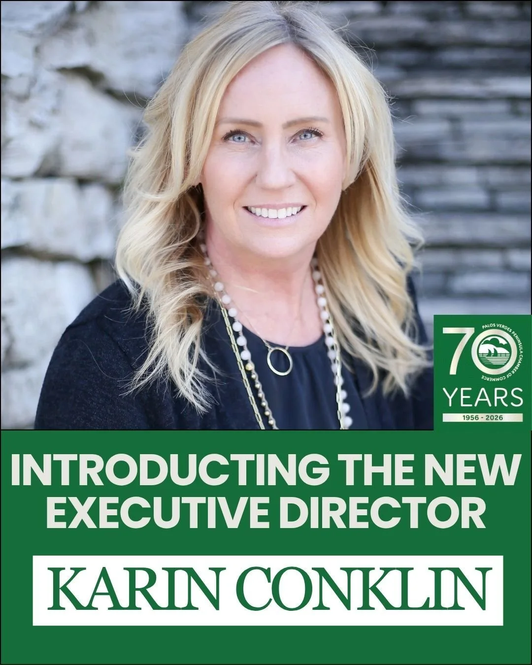 NEWS ALERT... The Palos Verdes Peninsula Chamber of Commerce is proud to announce the appointment of Karin Conklin as its new Executive Director. The promotion recognizes not only Conklin's leadership, but the collective effort of a dedicated team th