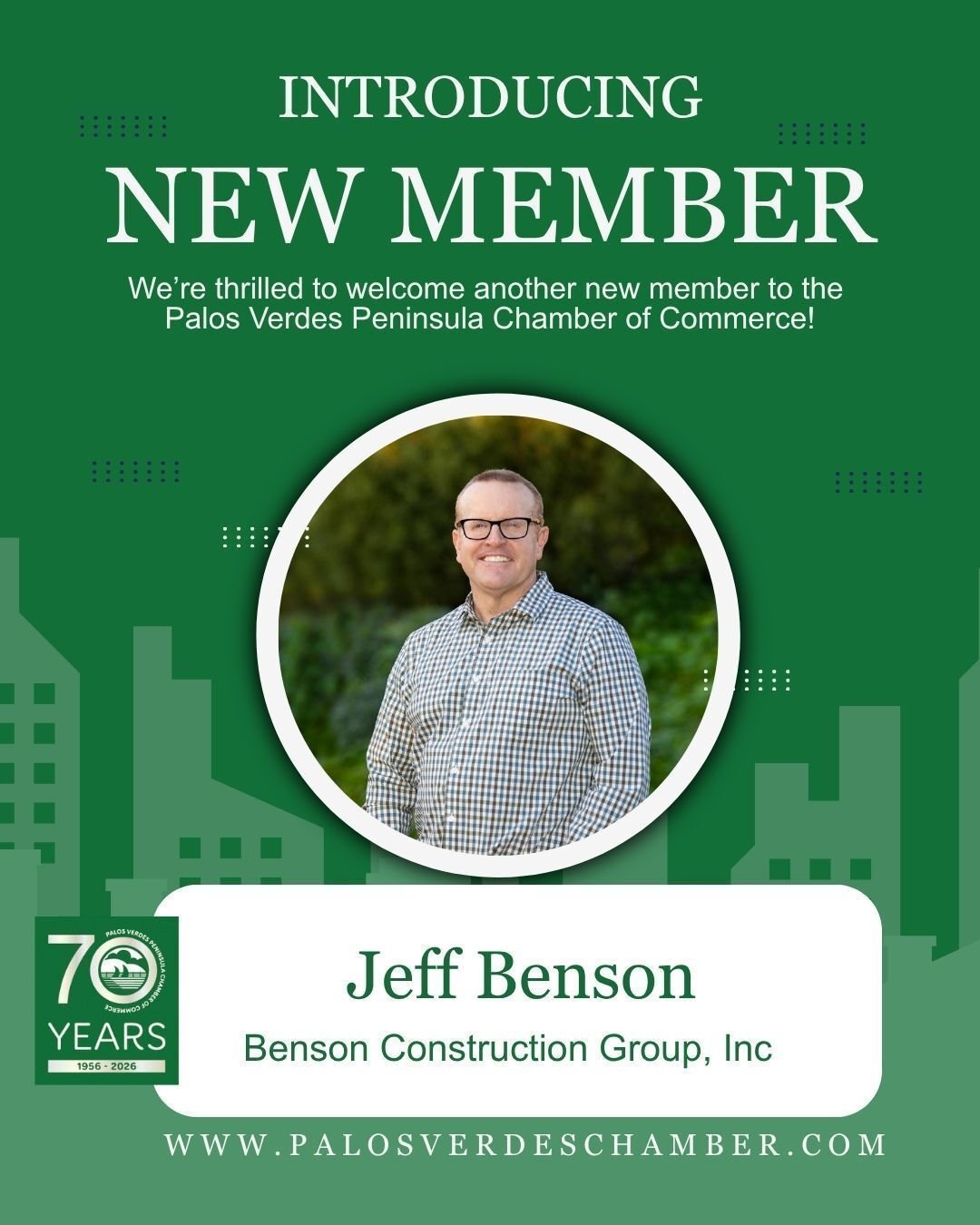 NEW MEMBER ALERT! Please join us in welcoming Jeff Benson of Benson Construction Group as a new member of the Palos Verdes Peninsula Chamber of Commerce!

Benson Construction Group is a Construction Manager at Risk firm specializing in complex reside