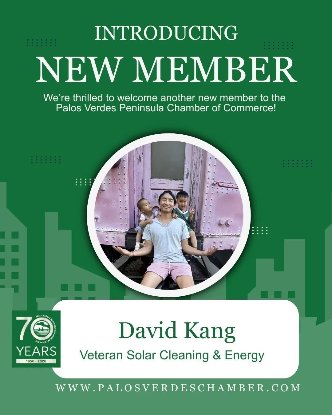 NEW MEMBER ALERT! Please join us in welcoming our newest member, David Kang of Veteran Solar Cleaning &amp; Energy, to the Palos Verdes Peninsula Chamber of Commerce!

Veteran Solar Cleaning &amp; Energy is a veteran-owned and operated company specia