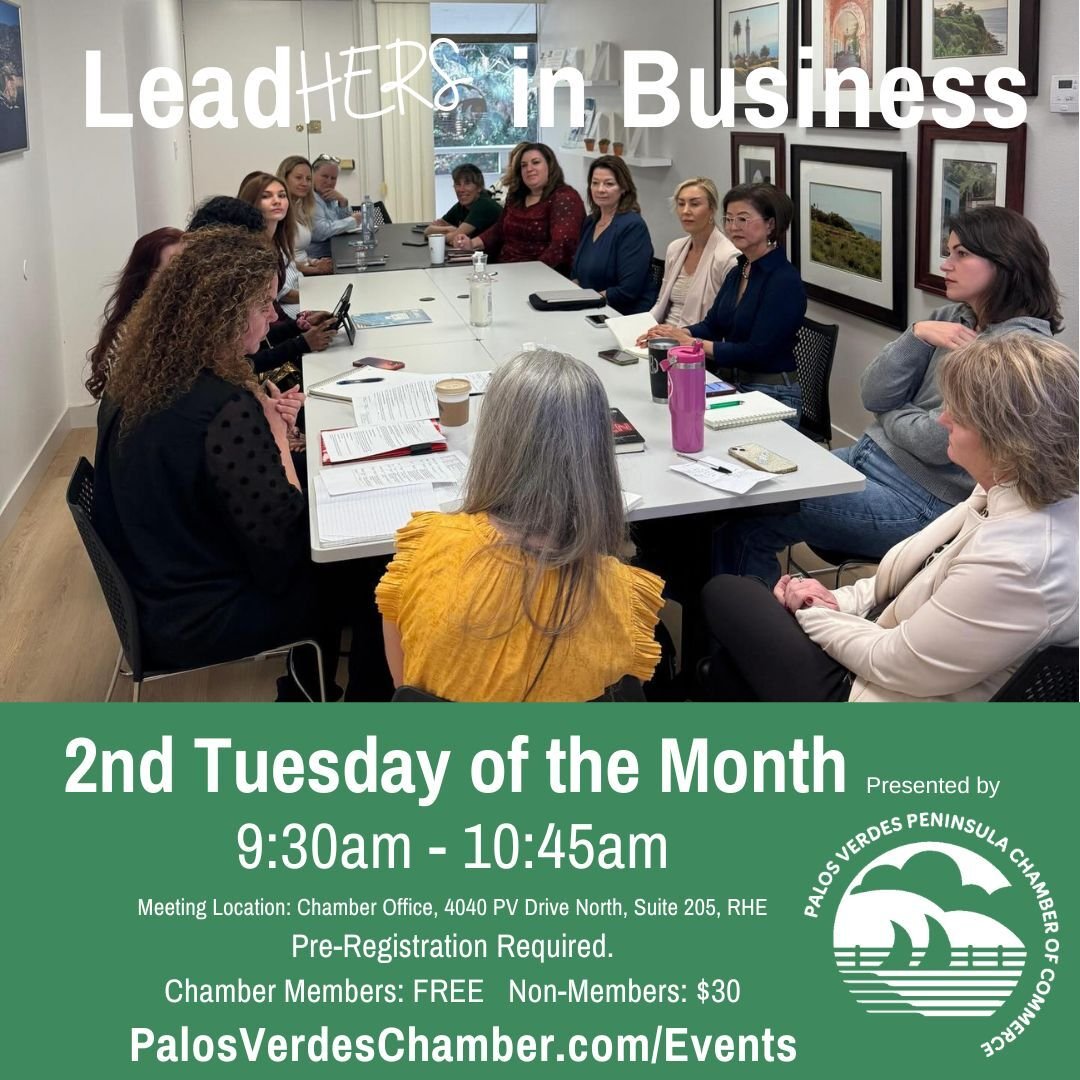 Are you a woman in business?
LeadHERs in Business hosts monthly Coffee &amp; Connections and it's happening next Tuesday, May 12th at 9:30am!

Get all the details and register here: https://business.palosverdeschamber.com/events/details/leadhers-in-b