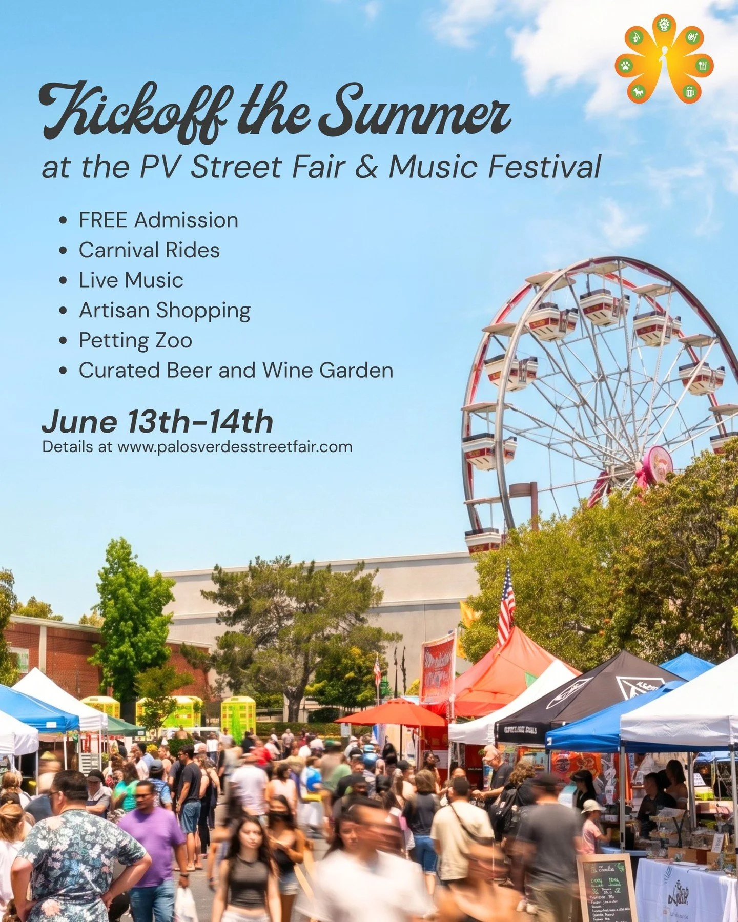 Fun for Everyone! The PV Street Fair is bringing RedBo Pho, Kernels Kettle Korn, Indonesian Satay, and many more &mdash; plus 100+ artisan booths, vintage shopping, pony rides, and a petting zoo. Whether you're there for the food, the music, or the r
