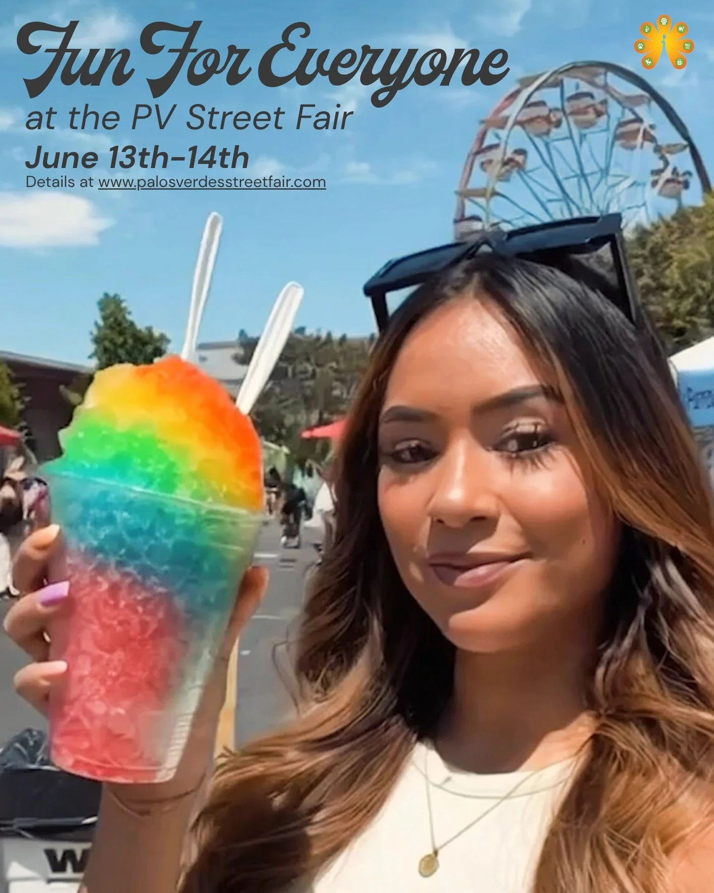 FUN FOR EVERYONE - This is your sign to come to the PV Street Fair. 🎡🌈☀️ June 13 &amp; 14 &middot; Rolling Hills Estates &middot; Free Admission #PVStreetFair #PalosVerdes #StreetFair2026