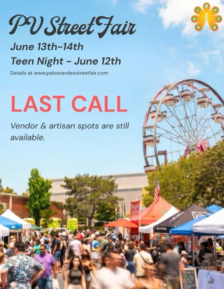 Last Call Wristbands. 🎡 Carnival wristband presale &mdash; 30% off ends Thursday night. Grab yours now &mdash; link in bio. The PV Street Fair is THIS WEEK. Teen night - June 12. Full Street Fair and Music Festical - June 13 &amp; 14 in Rolling Hill