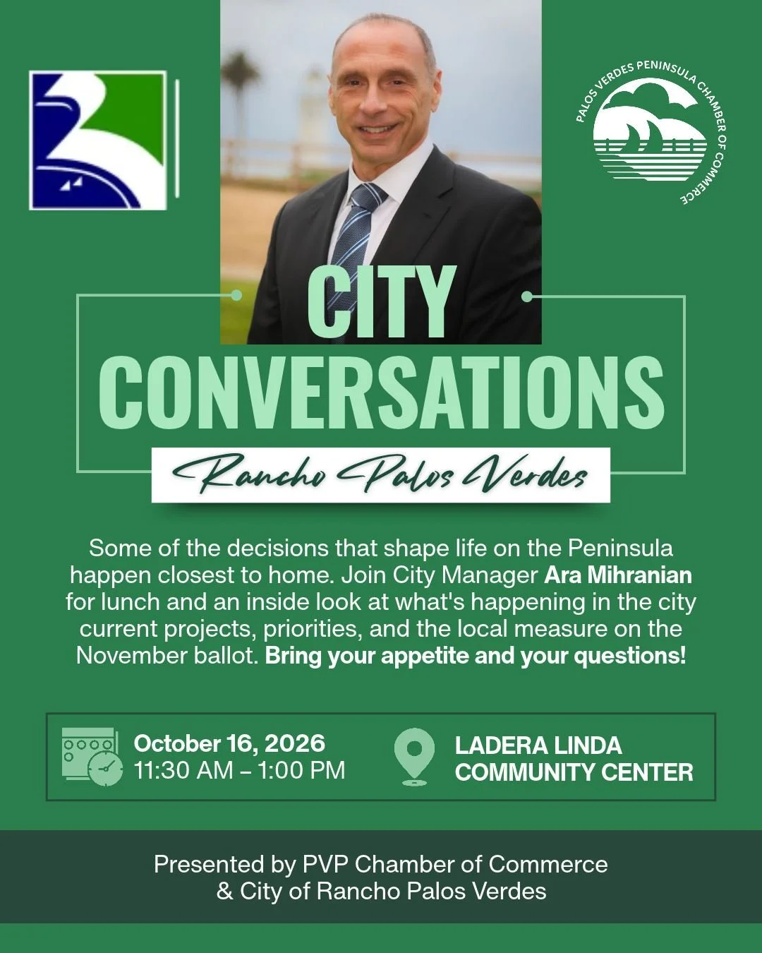 Some of the decisions that shape life on the Peninsula happen closest to home. Roads, public safety, parks, the permits that help businesses open and grow, the measures on your ballot - it all runs through city hall.

That's the idea behind City Conv