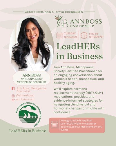 Midlife, with confidence💚 Join us at LeadHERs in Business for a conversation with Ann Boss, a Menopause Society Certified Practitioner, on women&rsquo;s health, menopause and healthy aging. She&rsquo;ll explore hormone replacement therapy (HRT), GLP