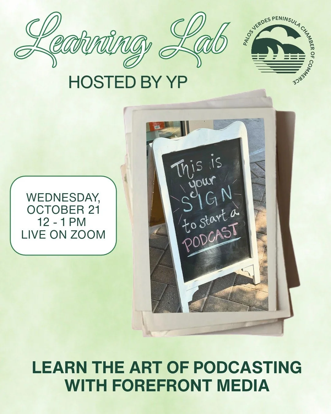 Tomorrow at noon, grab your lunch and learn the ins and outs of podcasting! 🎙️

Our Learning Lab Series, hosted by the Young Professionals, is back with a session on podcasting, led by The Forefront Media. You&rsquo;ll pick up practical tips for gro