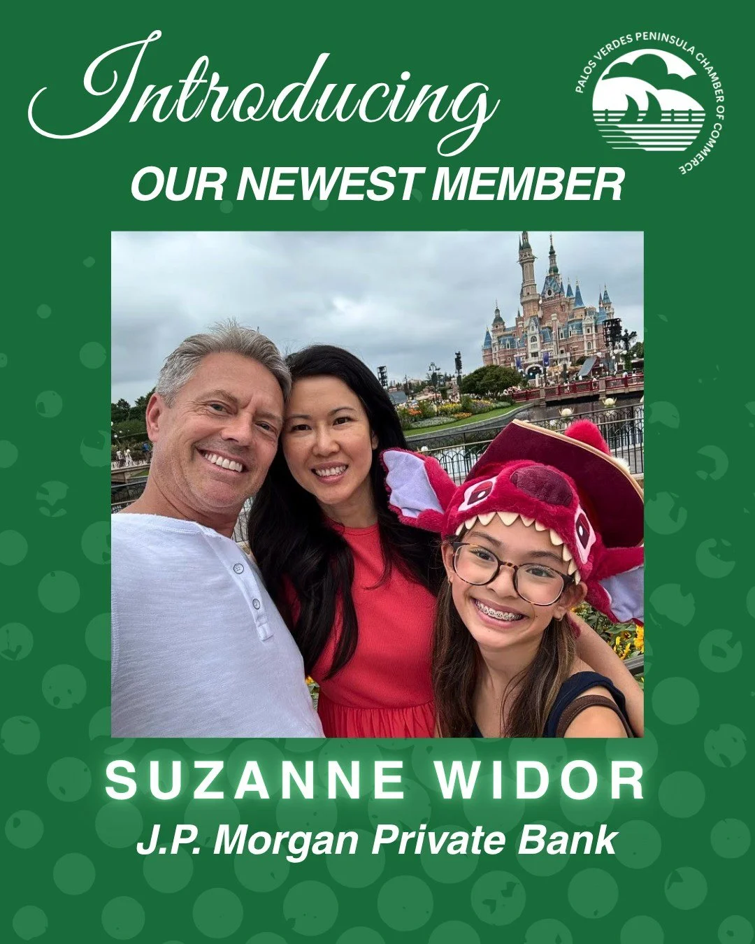 Please join us in welcoming Suzanne Widor of J.P. Morgan Private Bank to the Chamber! 🎉

J.P. Morgan Private Bank&rsquo;s mission is to build, preserve and transform its clients&rsquo; wealth, with an elevated experience tailored to each client. Suz