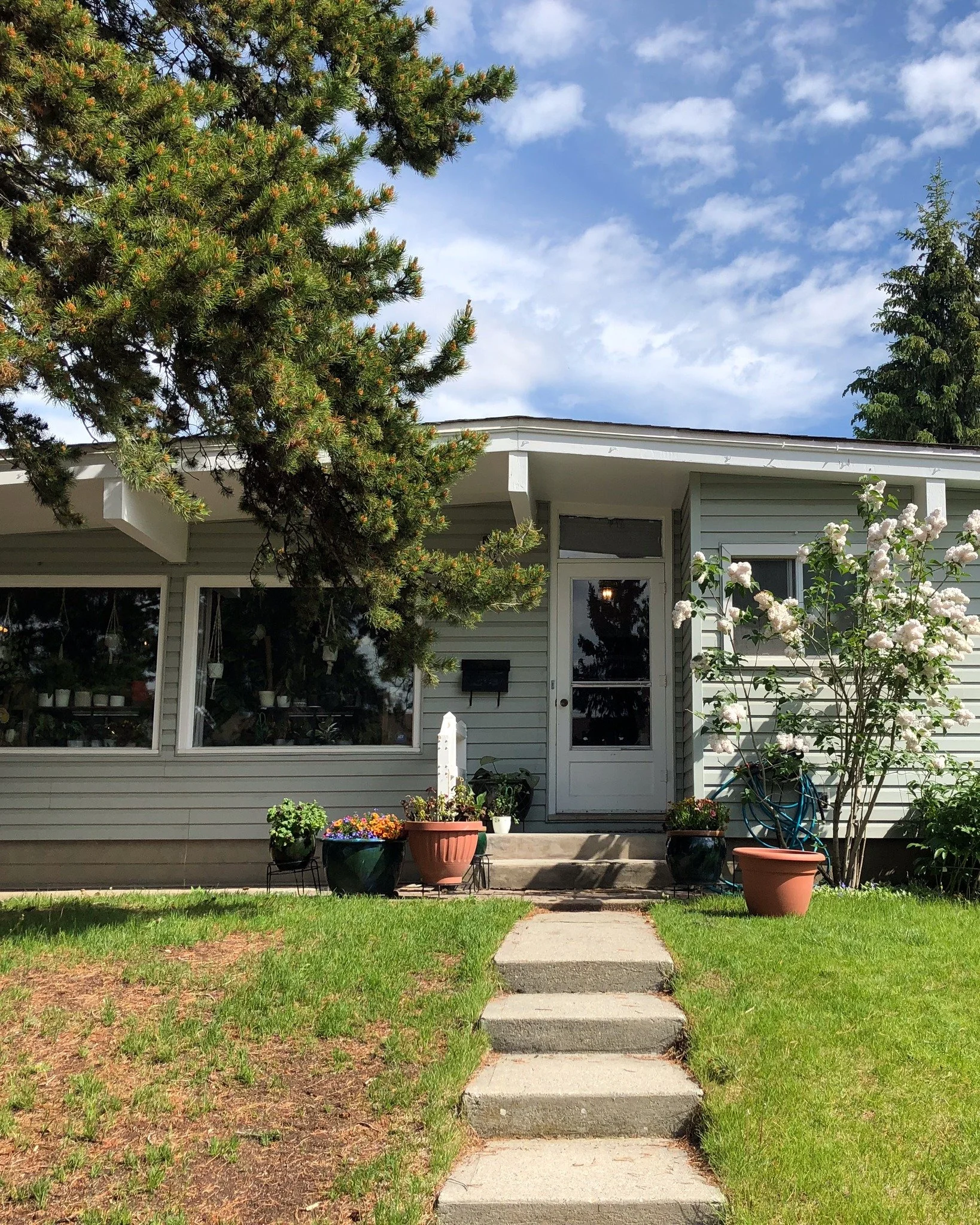 The before, during and after of breathing new life into this 1960&rsquo;s bungalow.

Highlights for us were adding a standing seam metal roof (say goodbye to hail damage) and the smart trim finishing work in the vaulted entryway!

Suppliers:
@plygemc