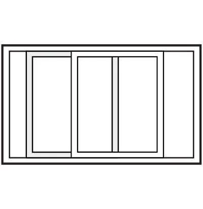 horizontal slider window with multiple panels.