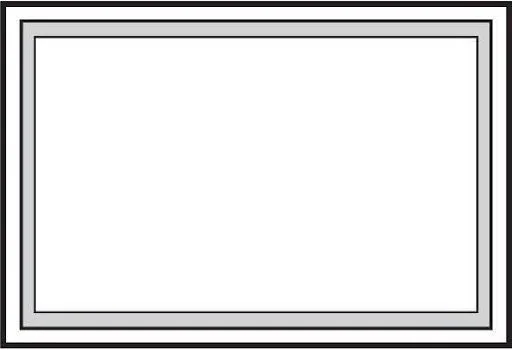 Picture window with black and gray border.