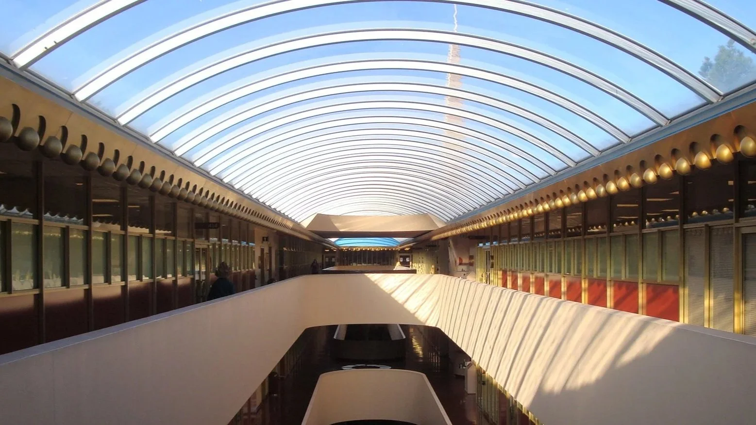 Marin County Civic Center Interior, designed by Frank Lloyd Wright from his San Francisco field office
Image Credit: fizbin (public domain)