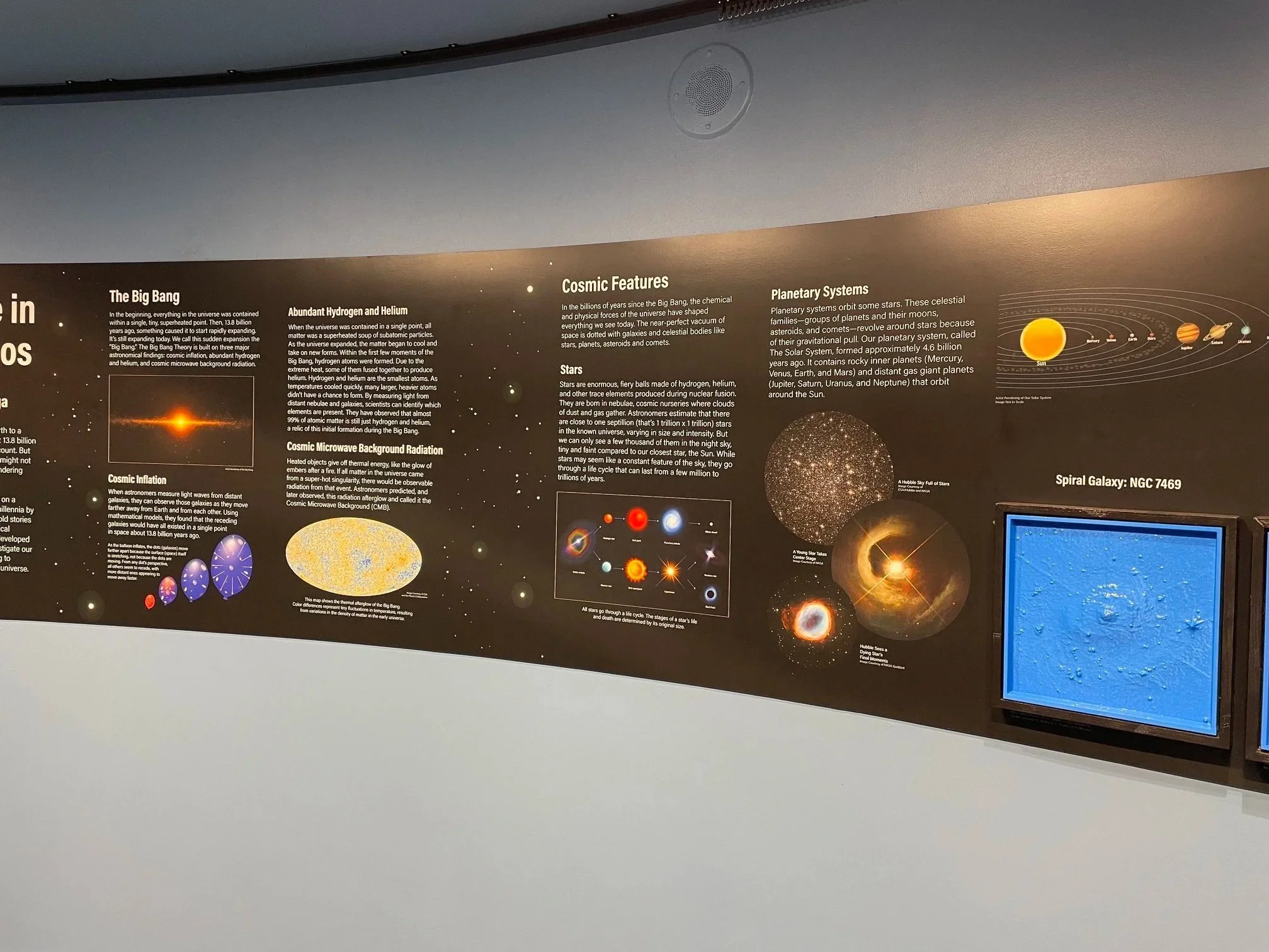 Our Place in the Cosmos exhibit panels.
Image Credit: Bobbi Hohmann