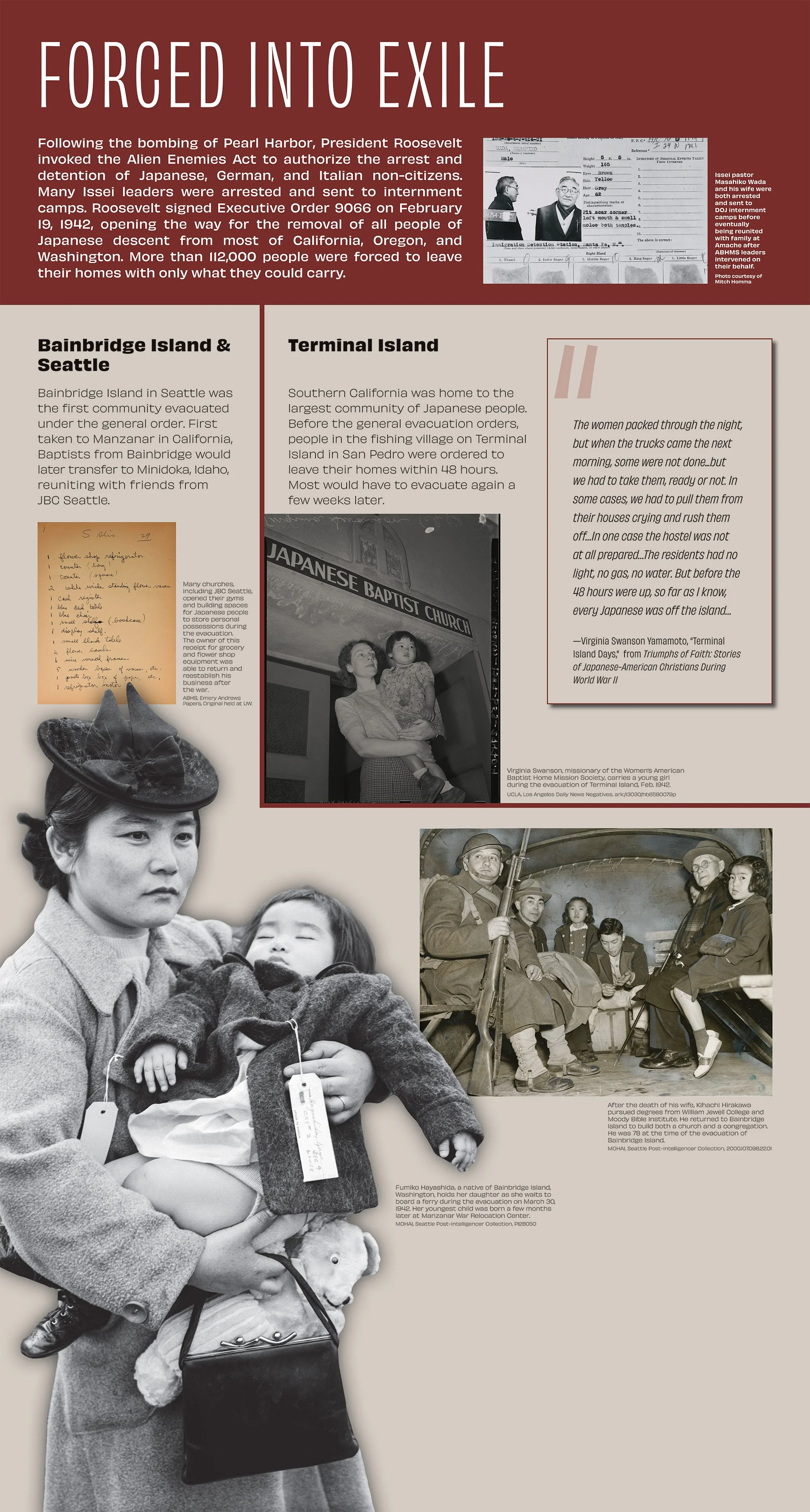 Forced Into Exile Panel.
Image Credit: American Baptist Historical Society