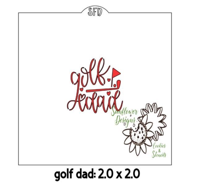 golf dad 1 or 2 part Stencil