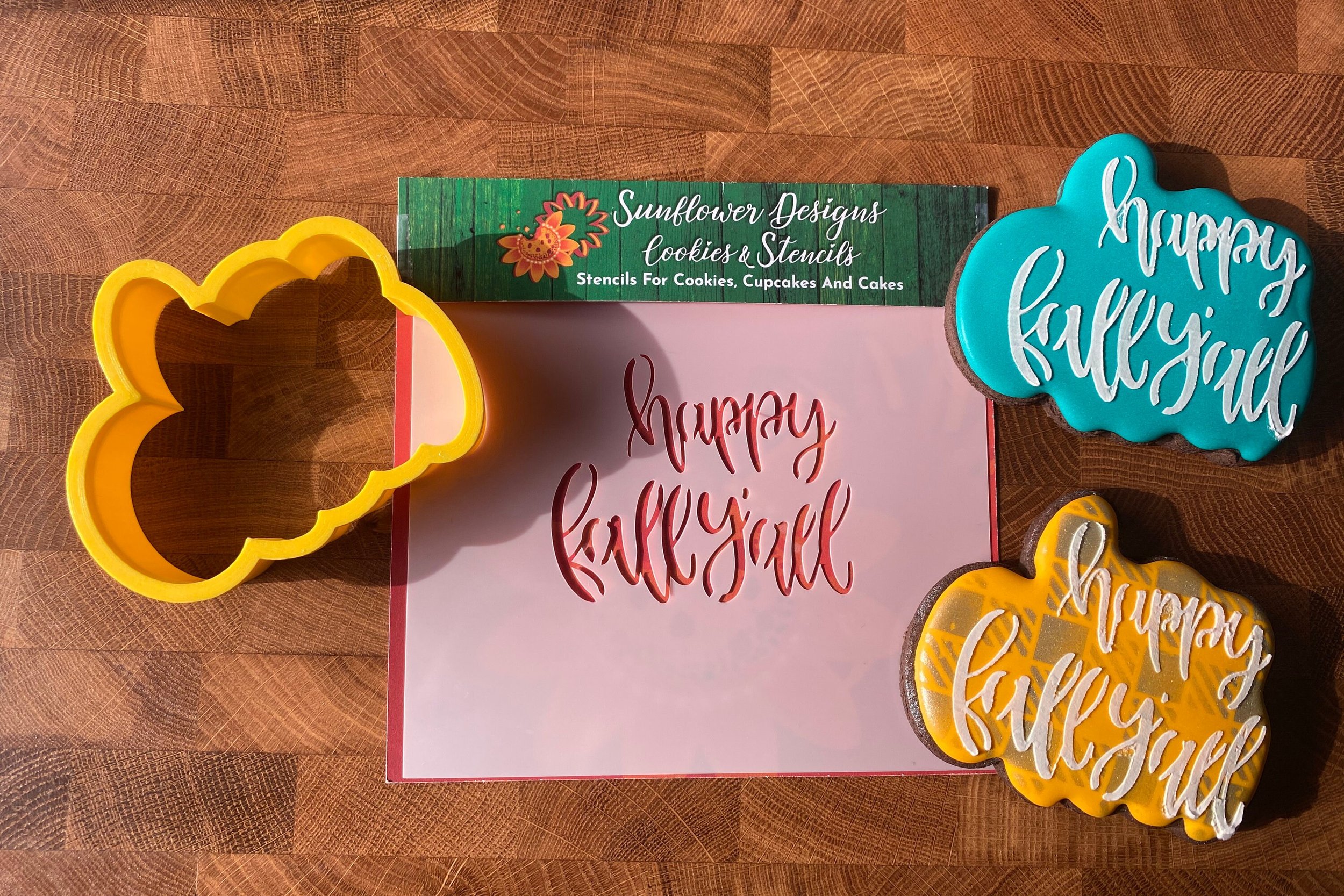 happy fall y'all Cookie Cutter & Stencil Set Option