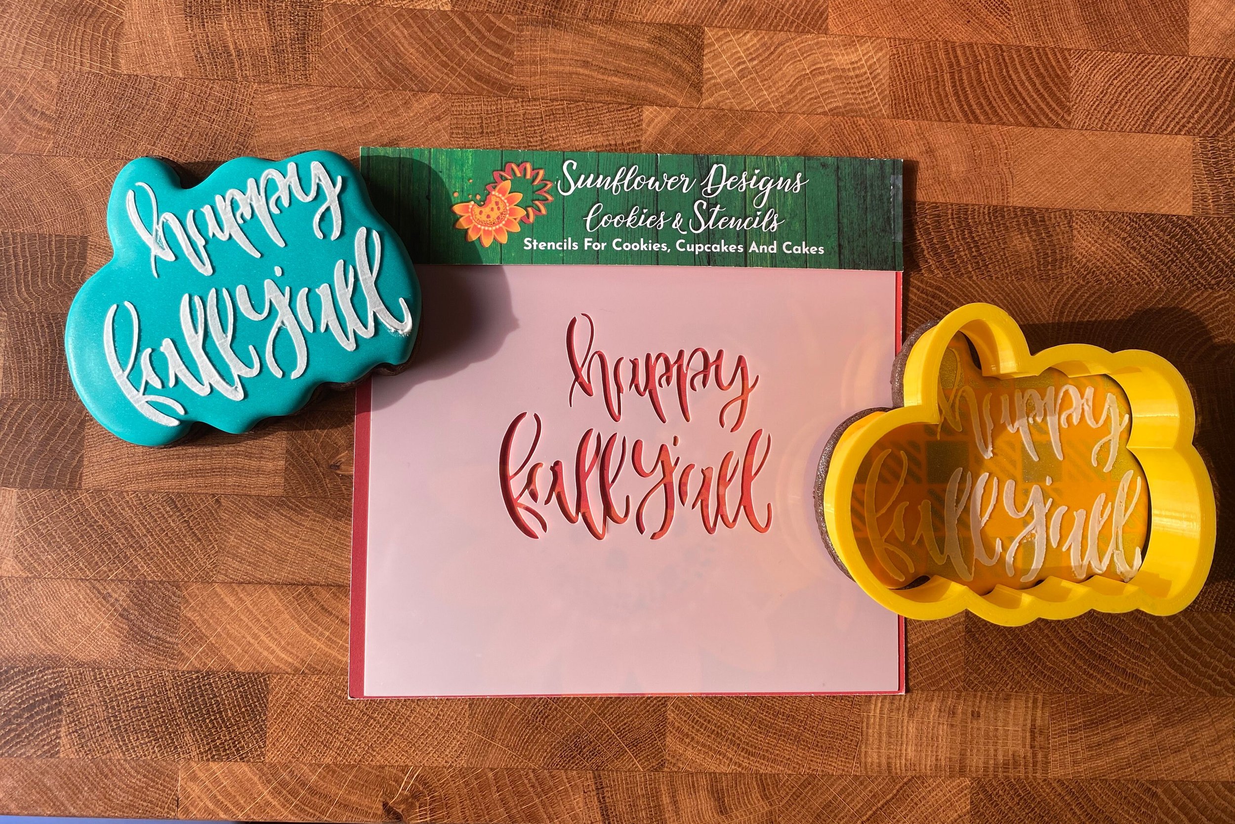 happy fall y'all Cookie Cutter Stencil Option