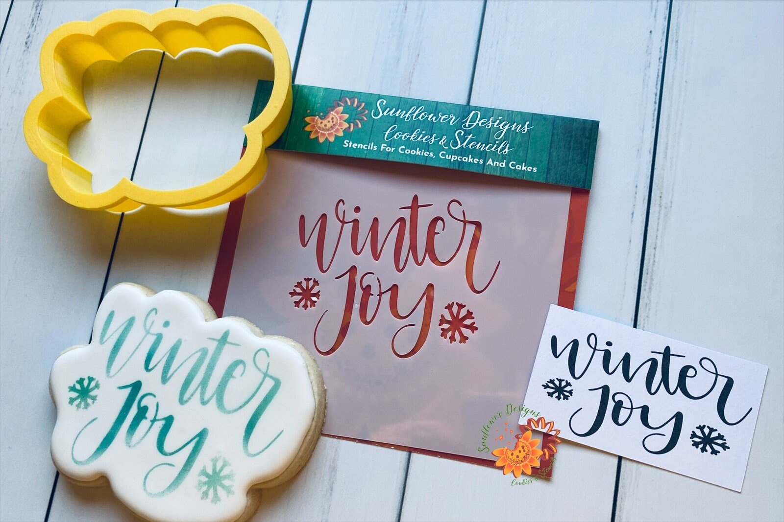 Winter Joy Cookie Cutter & Stencil Set Option