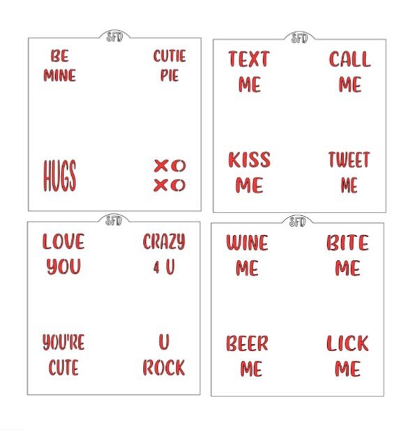 Conversation Hearts Stencils