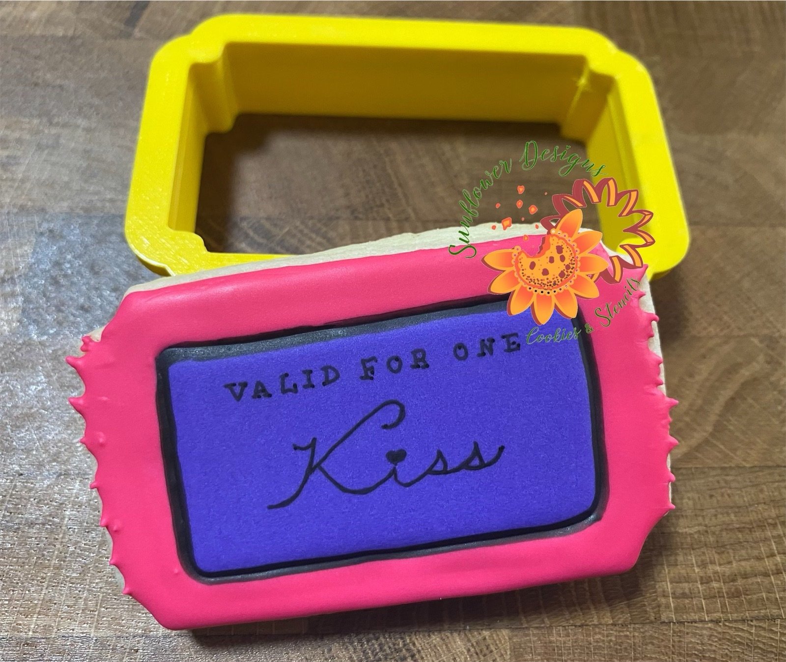 Ticket "Valid For One Kiss" Cookie Cutter