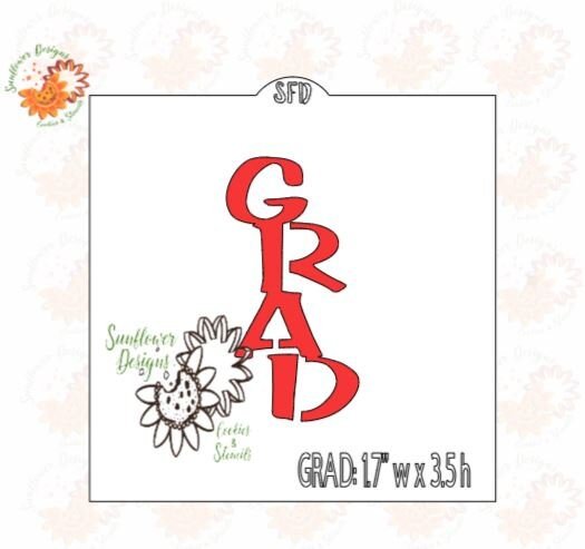 GRAD Cookie Stencil