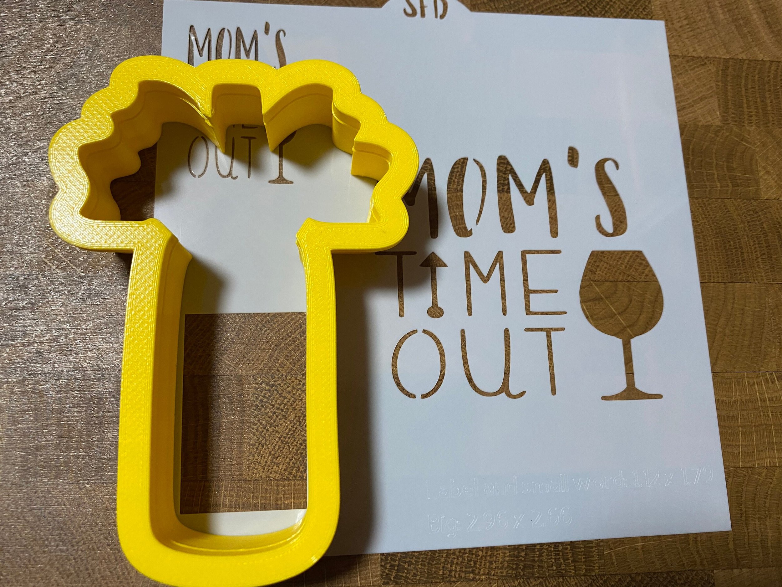 Wine Bottle Cookie Cutter and Mother’s Time Out Stencils