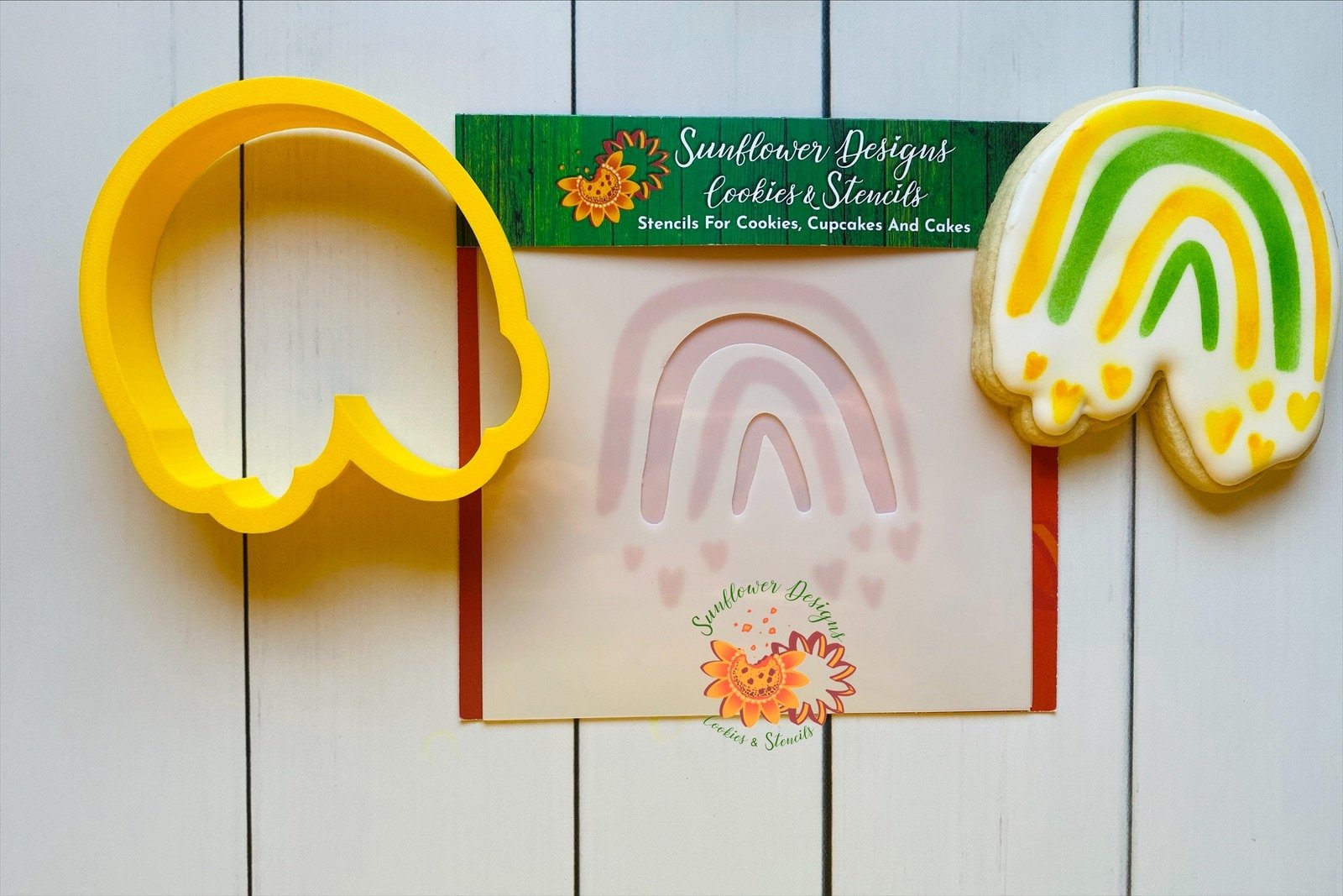 Rainbow of Love Cookie Cutter and 2 Stencil Set Option