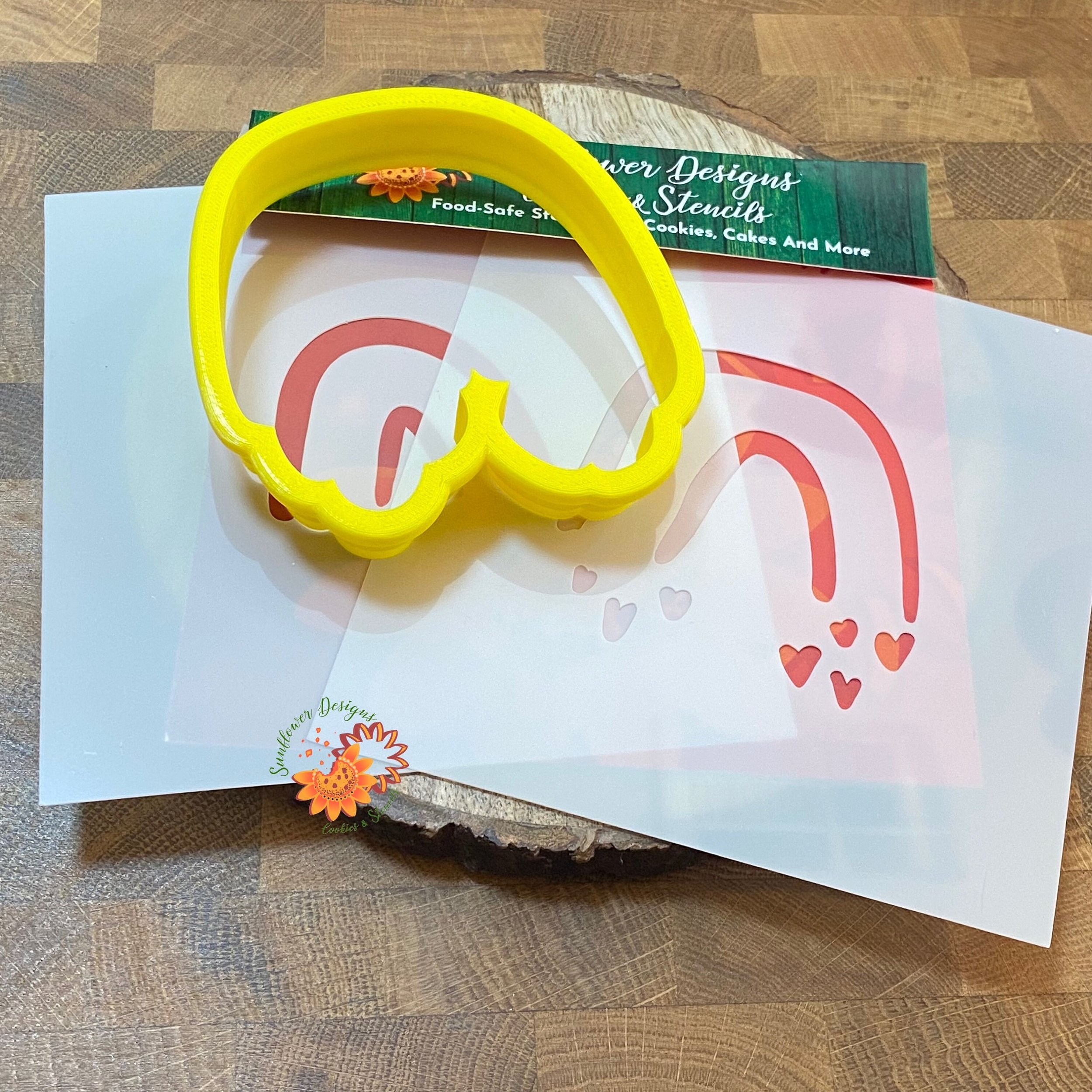 Rainbow Cookie Cutter and 2 Stencil Set Options