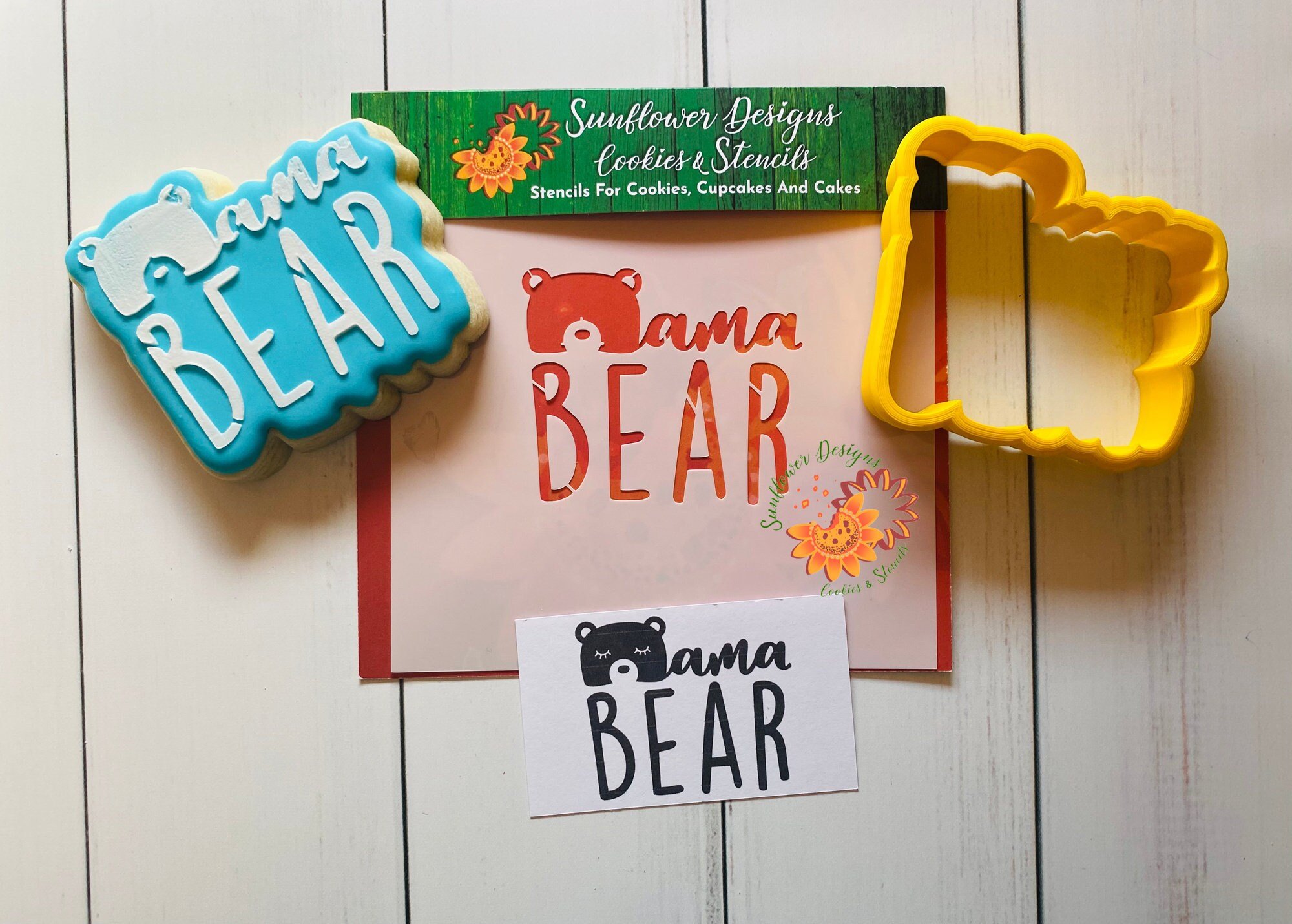 Mama BEAR Stencil & Cookie Cutter Set