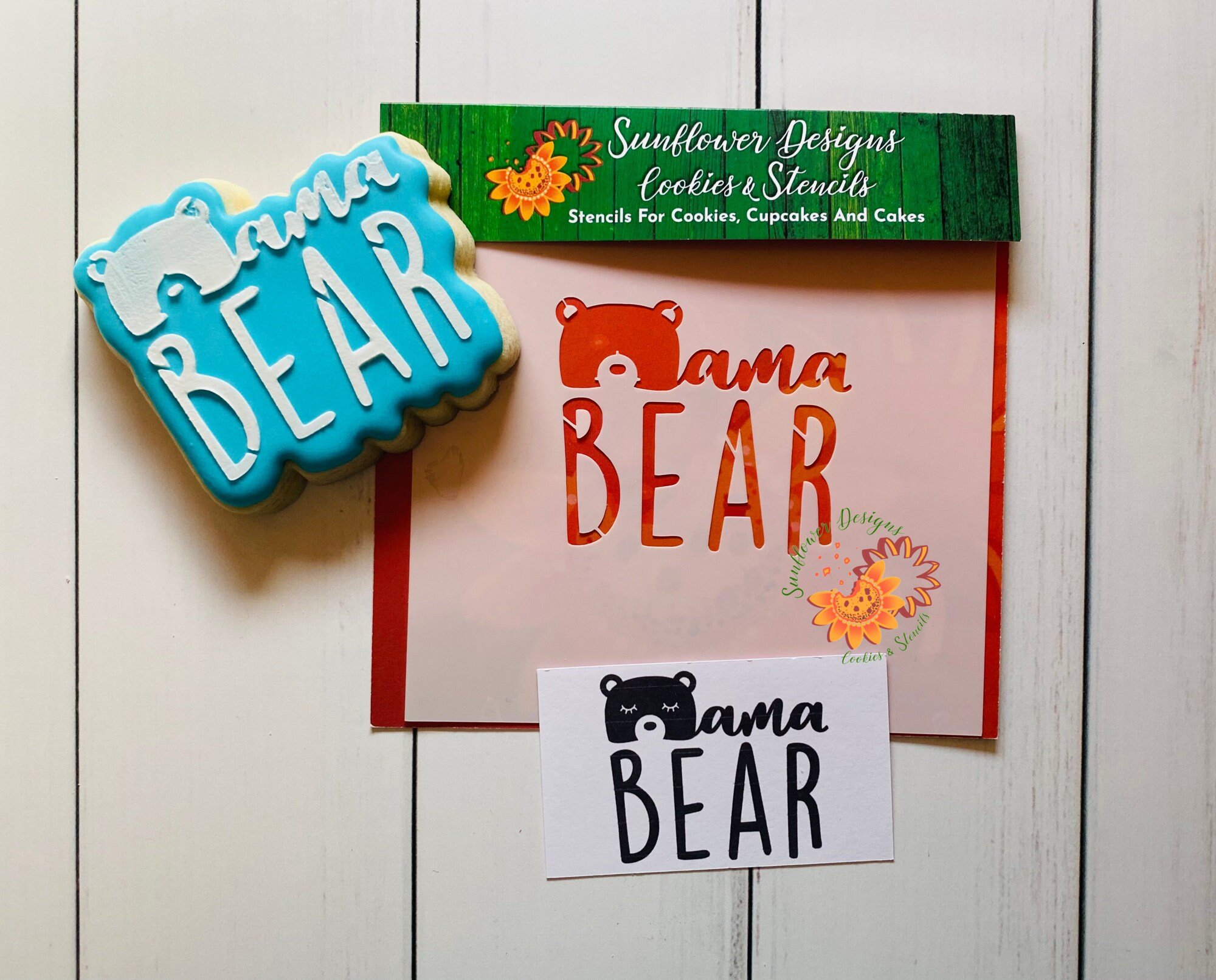 Mama BEAR Stencil & Cookie Cutter Set