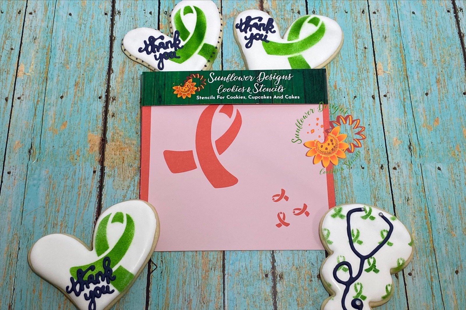 Cancer Ribbon Stencil Multi-Sizes