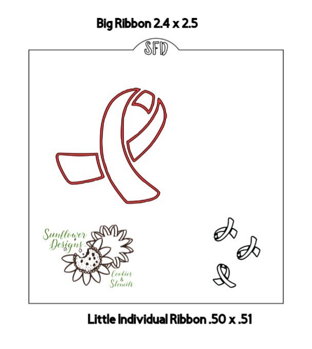 Cancer Ribbon Stencil Multi-Sizes