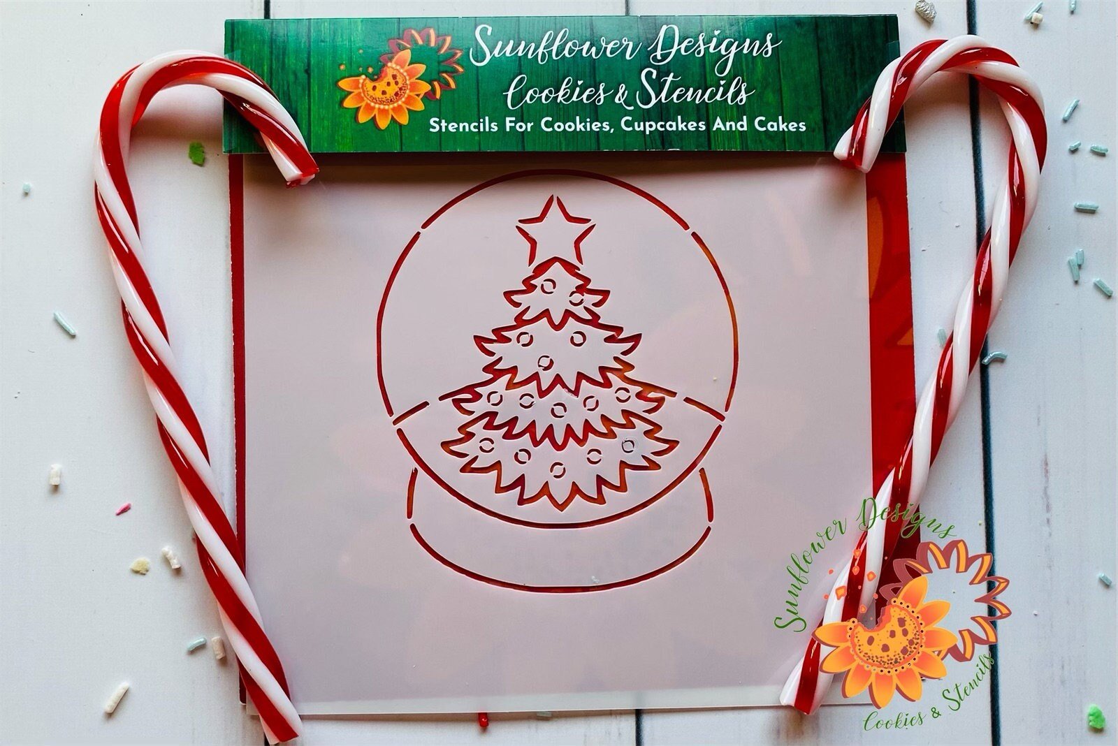 PYO Christmas Tree Snow Globe Stencil
