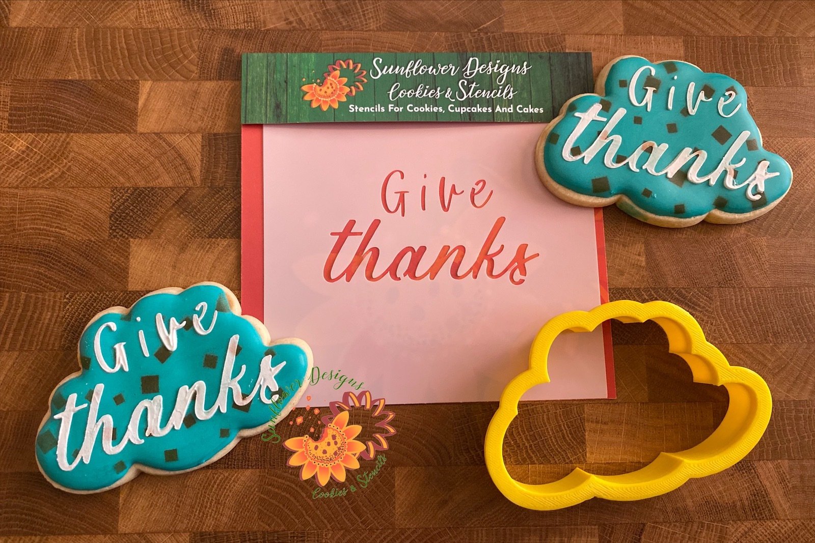 GIVE thanks Cookie Cutter & Stencil Option