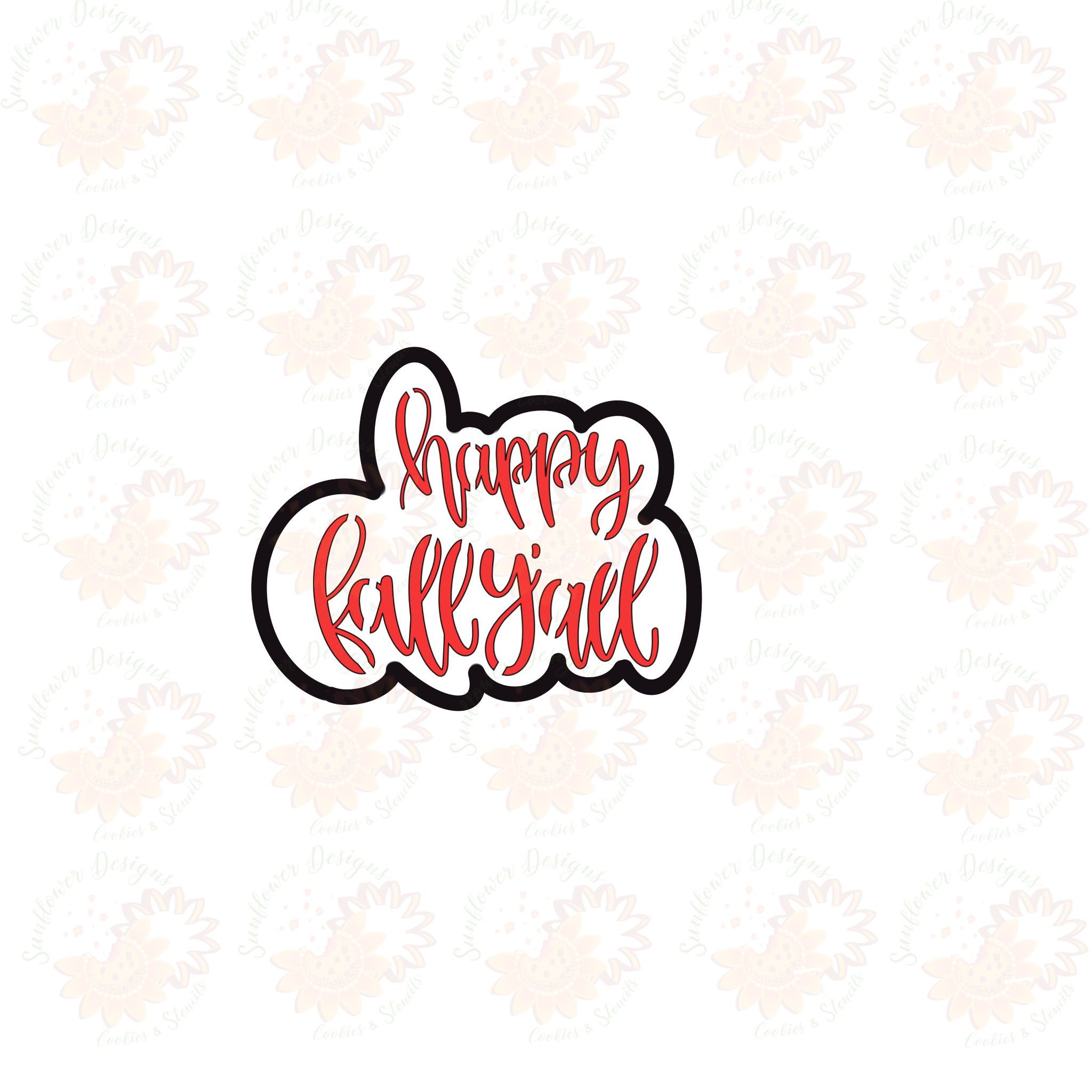 happy fall y'all Cookie Cutter & Stencils Set