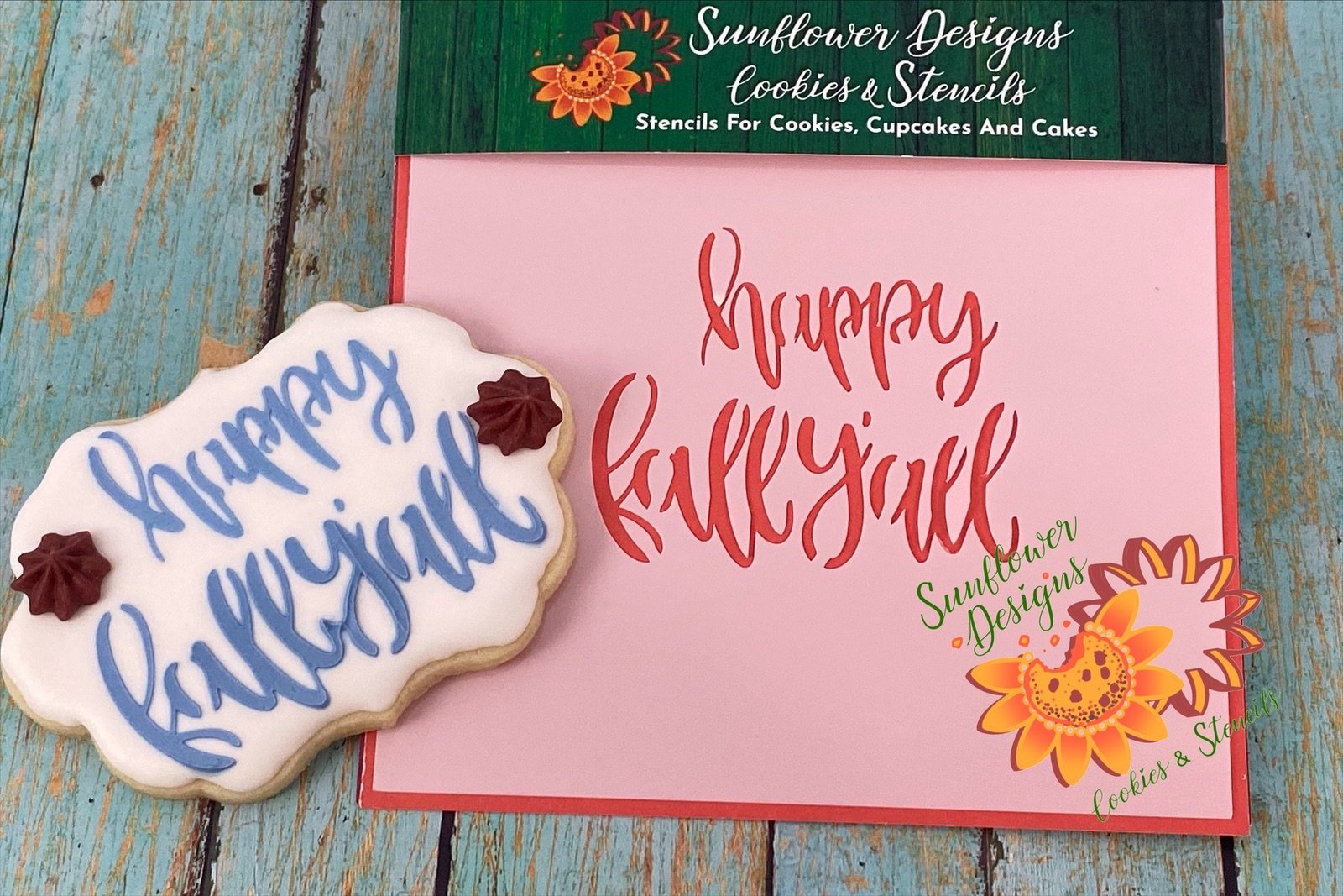 happy fall y'all Cookie Cutter & Stencil Set