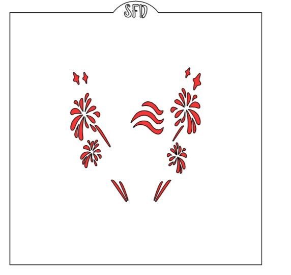 Happy 4th of 2-part Stencil