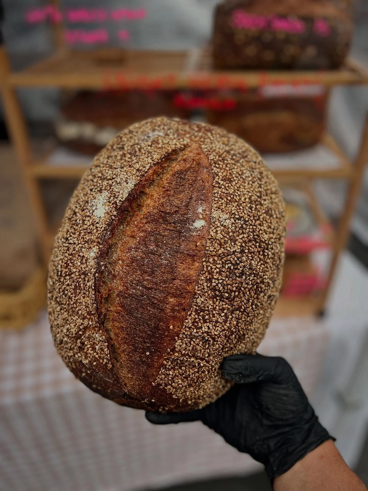 Good morning, market friends!

We&rsquo;re so excited for market day today! We&rsquo;ve been busy baking, and we can&rsquo;t wait to share what&rsquo;s coming out of the oven. There&rsquo;s our 100% whole wheat sesame loaves, fresh and fragrant from 