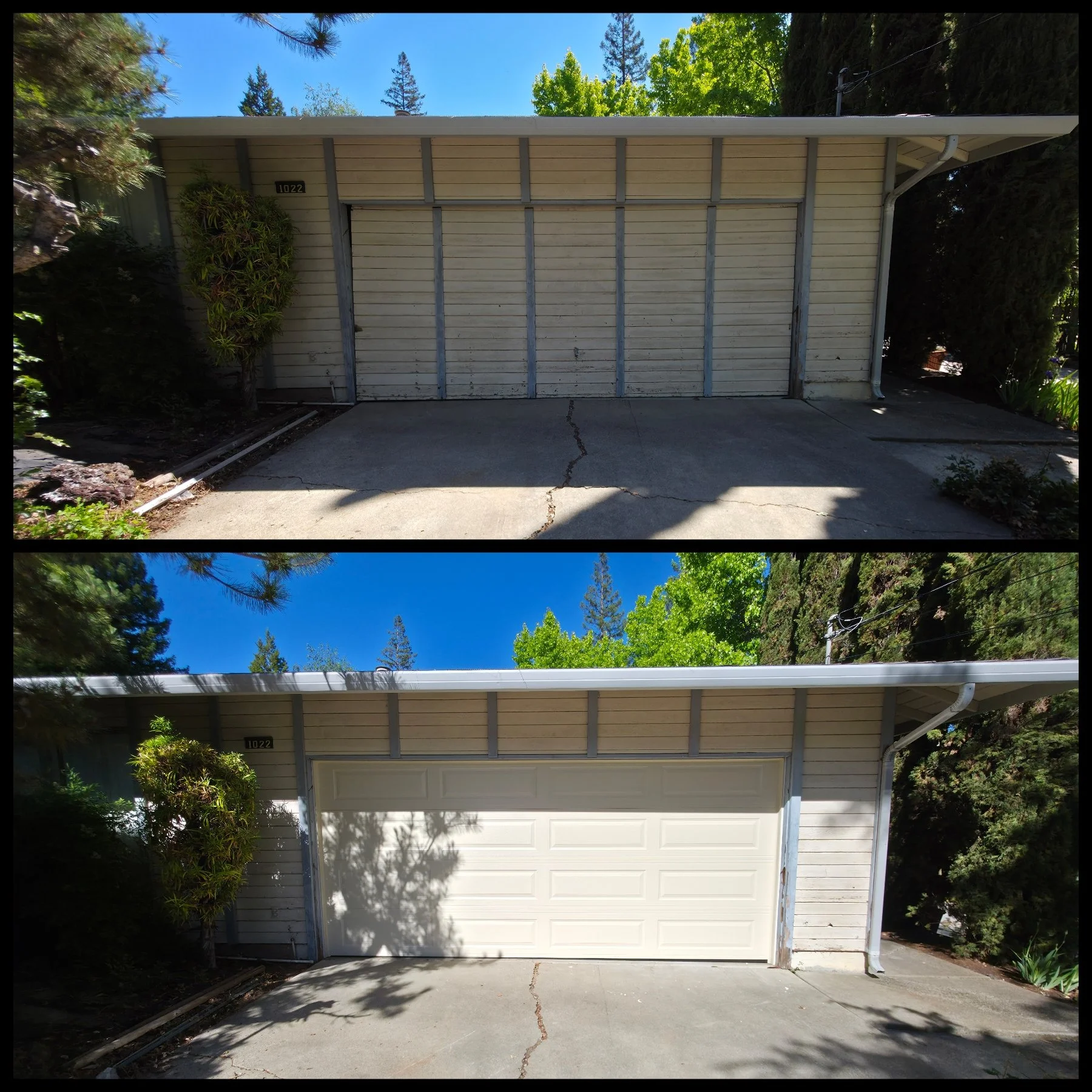 Tilt up door conversion with Amarr Lincoln collection in Almond