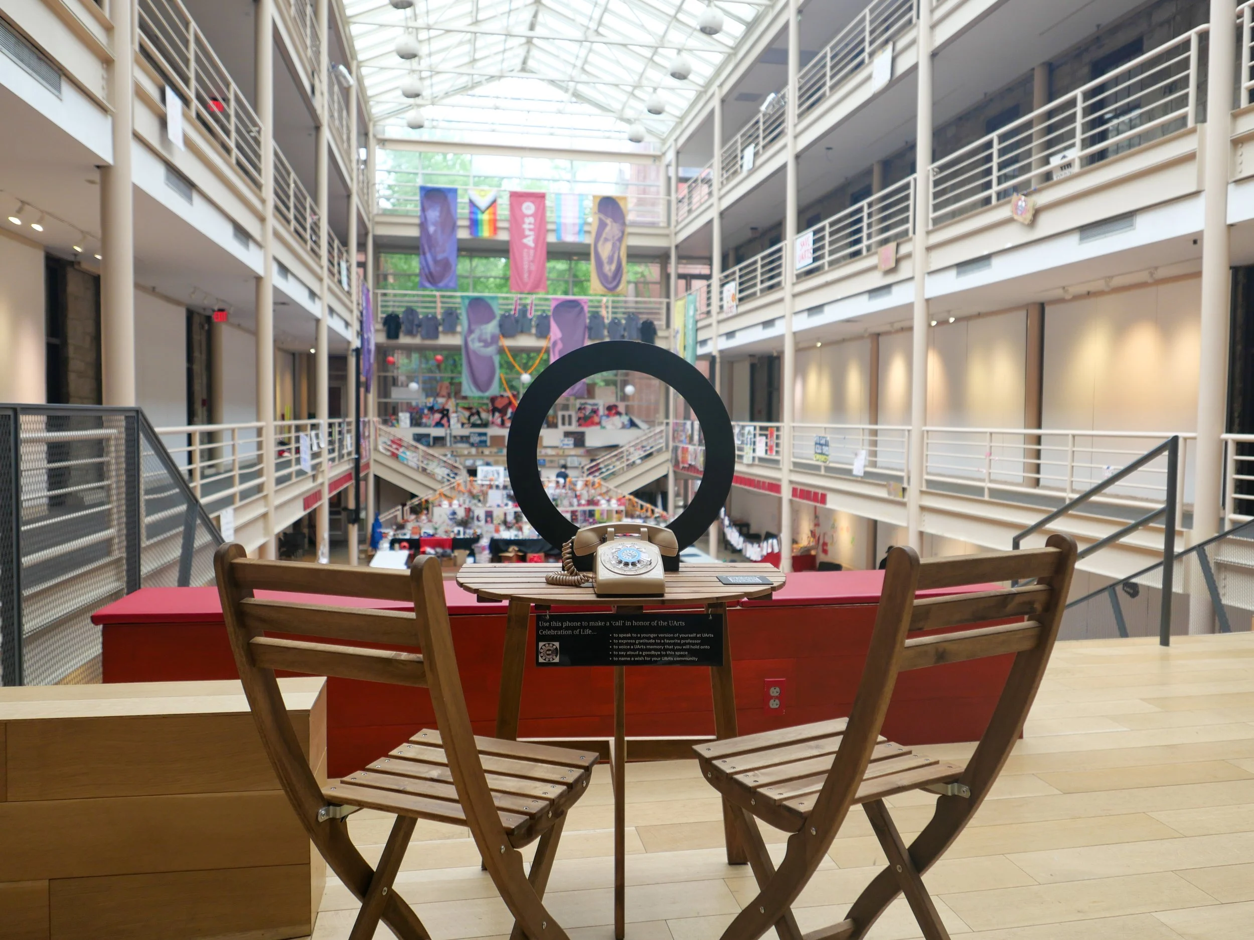 The Thread pop up phone at UArts Celelbration of Life