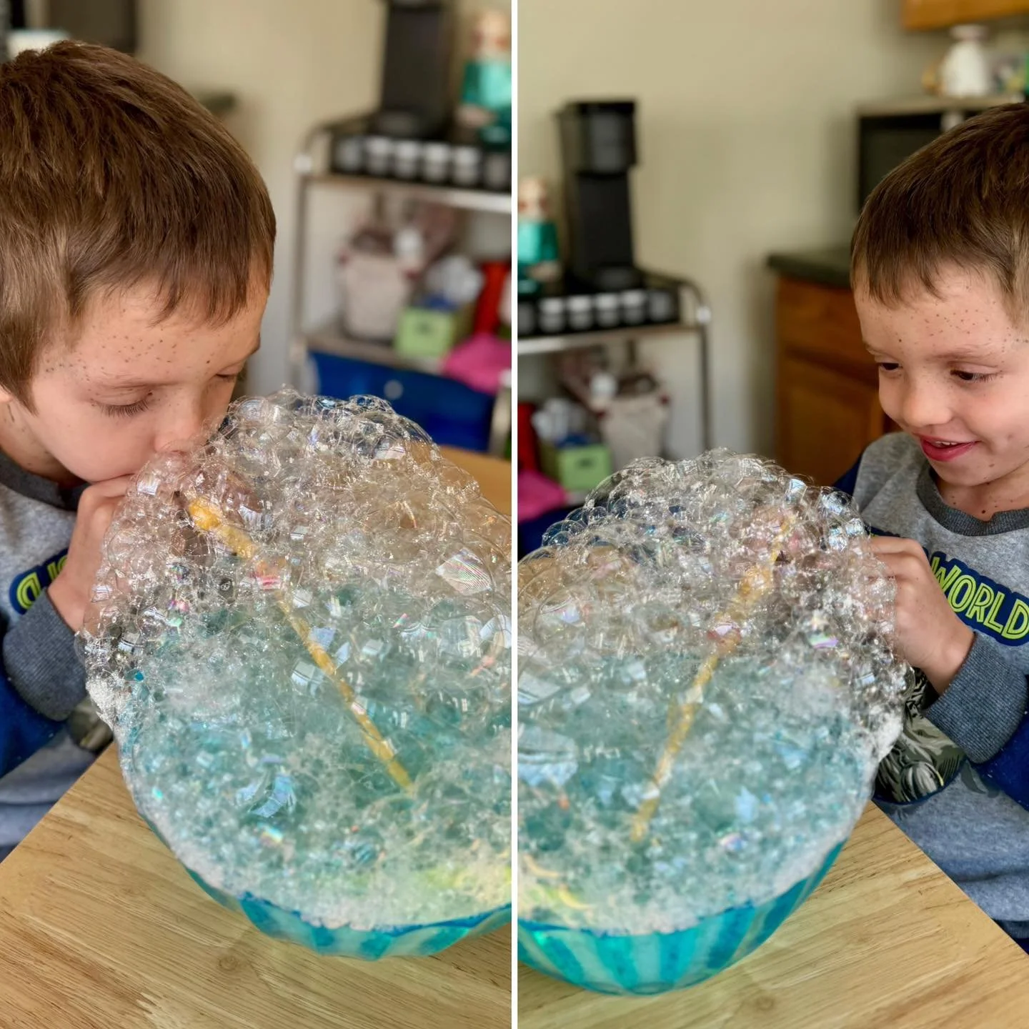 Bubble mountains make breathing practice fun! 🫧
Jesse is working on his self-regulation skills one deep breath at a time! 🏔️😮&zwj;💨

🌟 Make this at home: fill a bowl with water, add a drop of dish soap, grab a straw, and blow to make your own bu